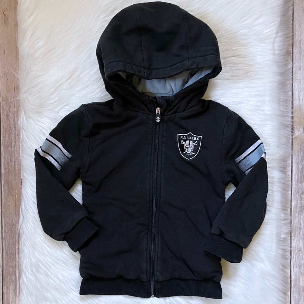 NFL Raiders Kids Full Zip Hoodie That Converts Into A Bear